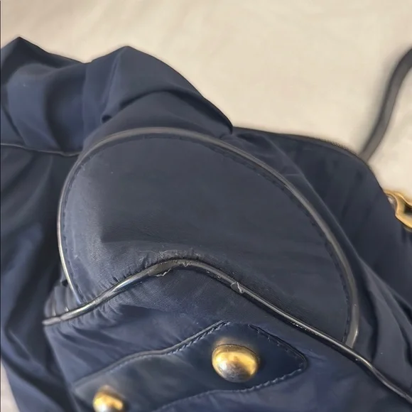 Stella McCartney Navy Nylon Pleated Women's Bag - Picture 15 of 16